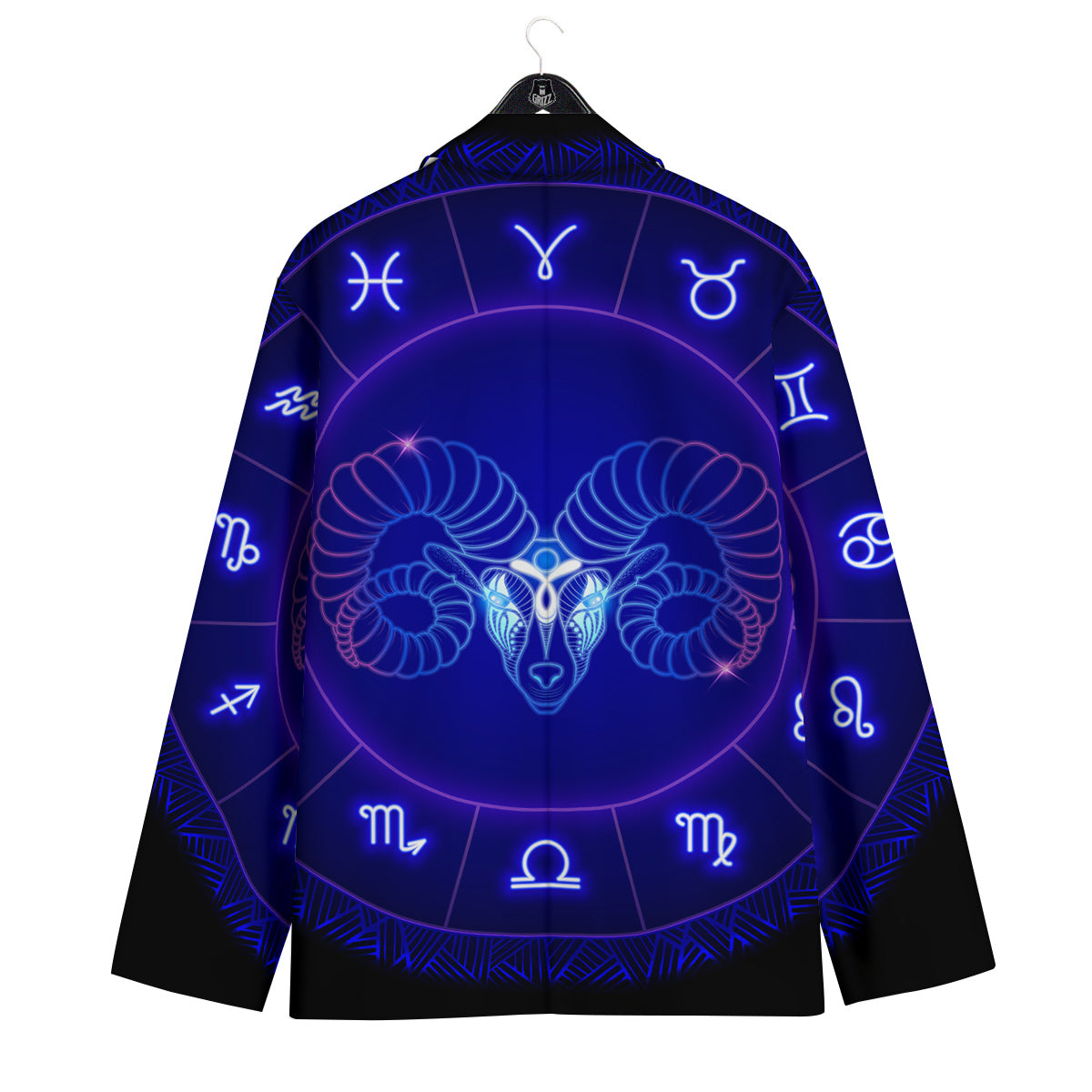 Zodiac Sign Dark Aries Print Men's Sport Coat-grizzshop