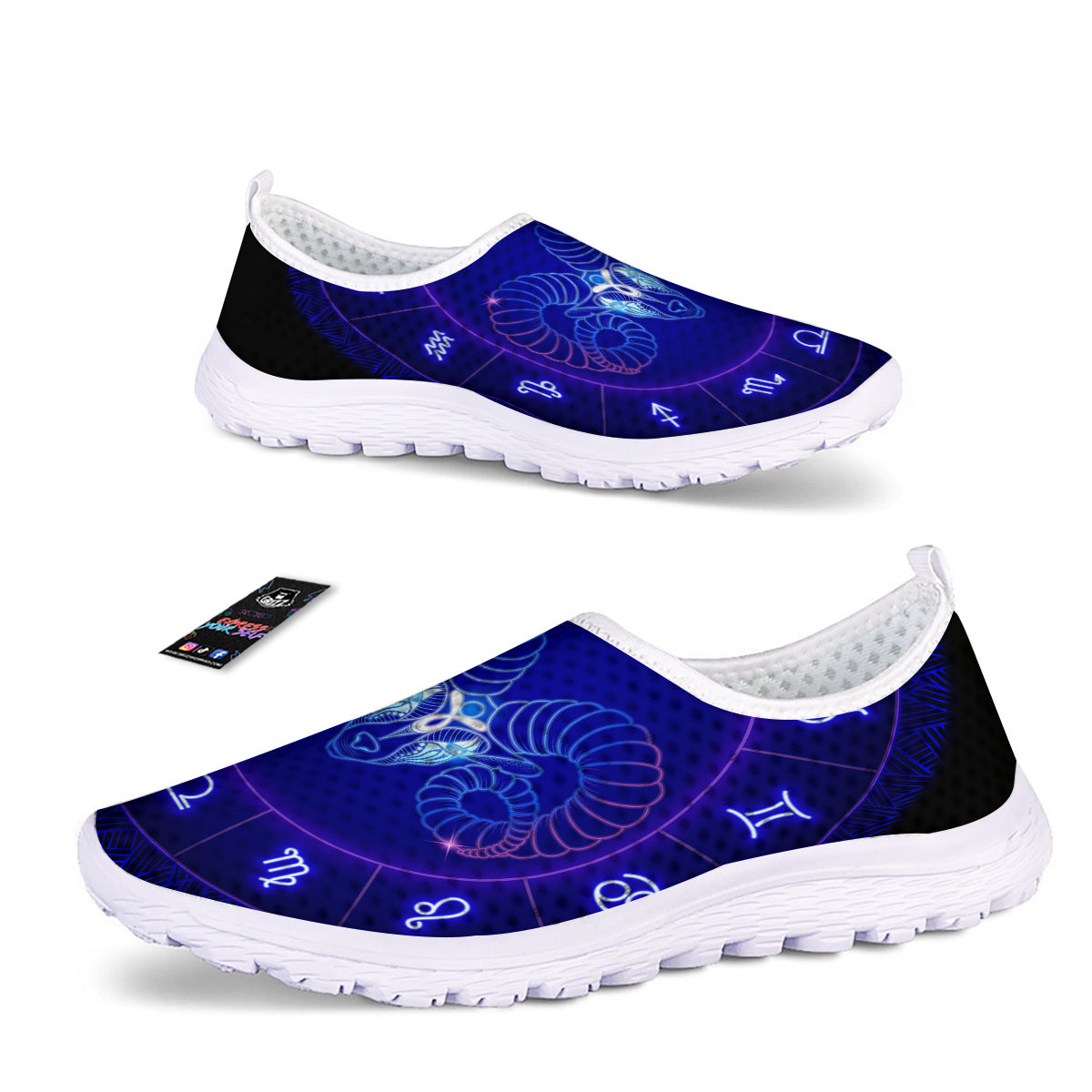 Zodiac Sign Dark Aries Print Nurse Shoes-grizzshop
