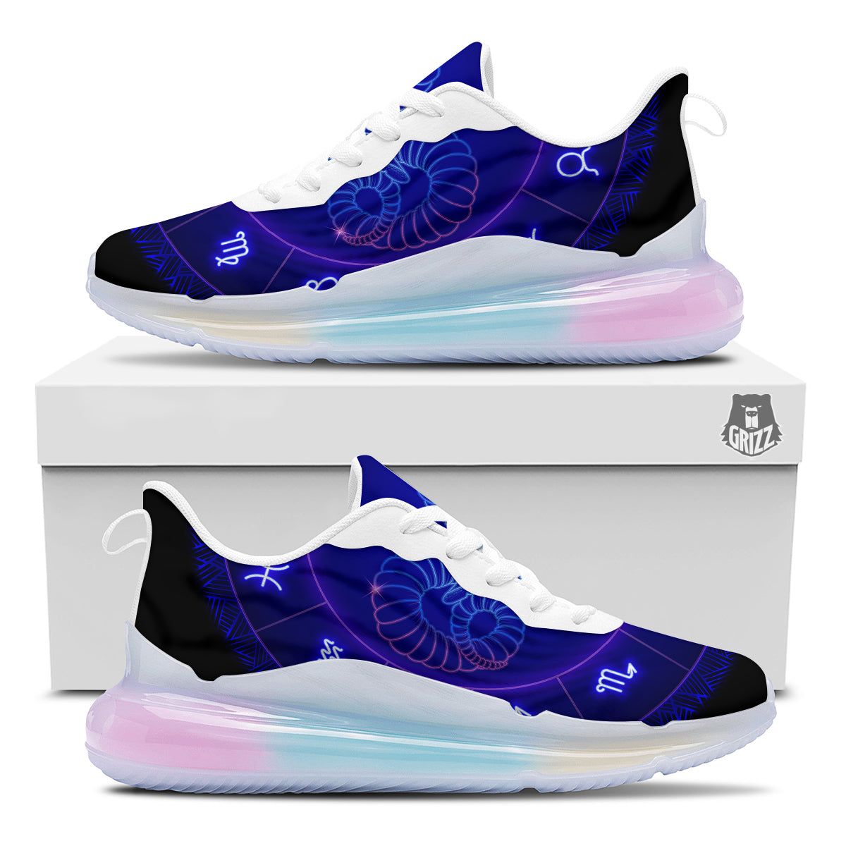Zodiac Sign Dark Aries Print Running Sneakers-grizzshop
