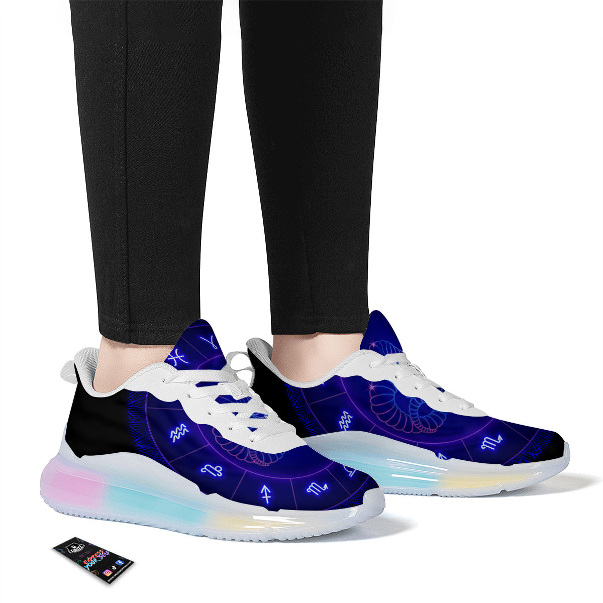 Zodiac Sign Dark Aries Print Running Sneakers-grizzshop