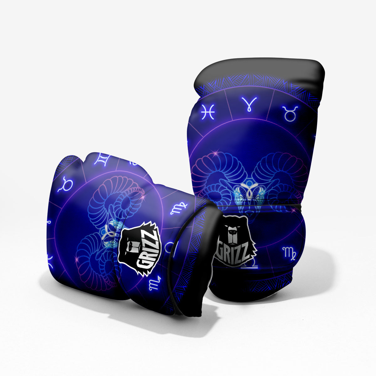 Zodiac Sign Dark Aries Print Pro Boxing Glove