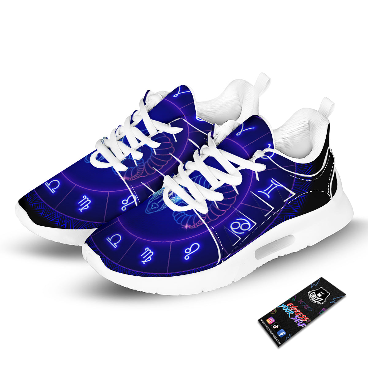 Zodiac Sign Dark Aries Print Tennis Shoes-grizzshop