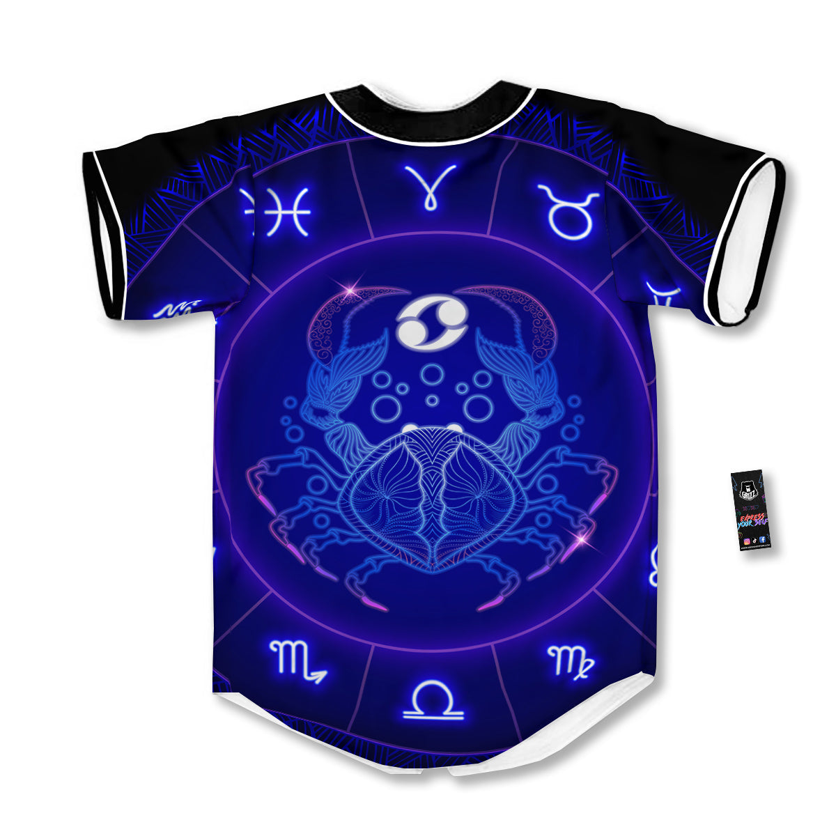 Zodiac Sign Dark Cancer Print Baseball Jersey-grizzshop
