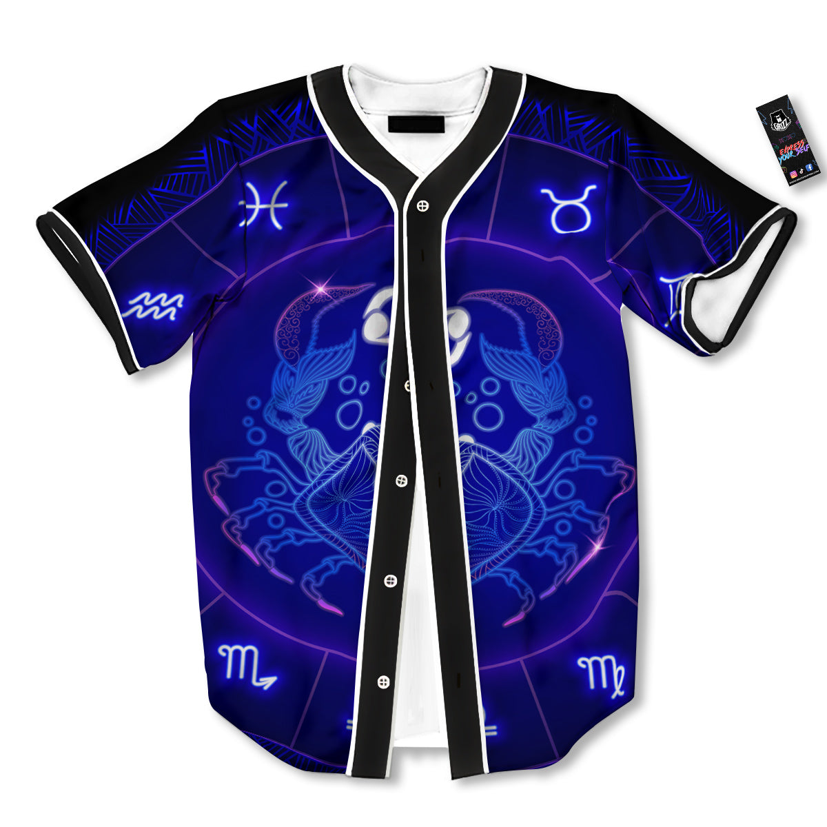 Zodiac Sign Dark Cancer Print Baseball Jersey-grizzshop