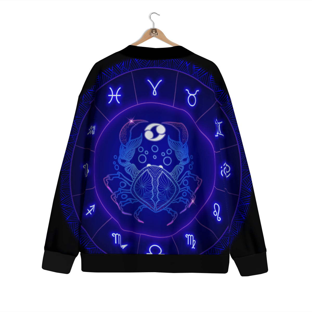 Zodiac Sign Dark Cancer Print Cardigan-grizzshop