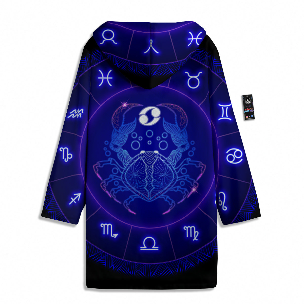 Zodiac Sign Dark Cancer Print Men's Windbreaker Jacket-grizzshop