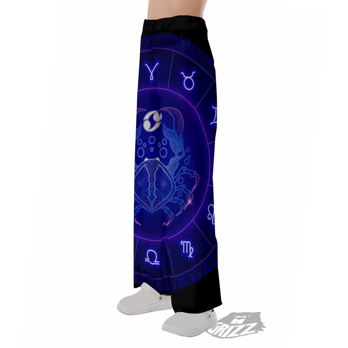Zodiac Sign Dark Cancer Print Pajama Pants-grizzshop