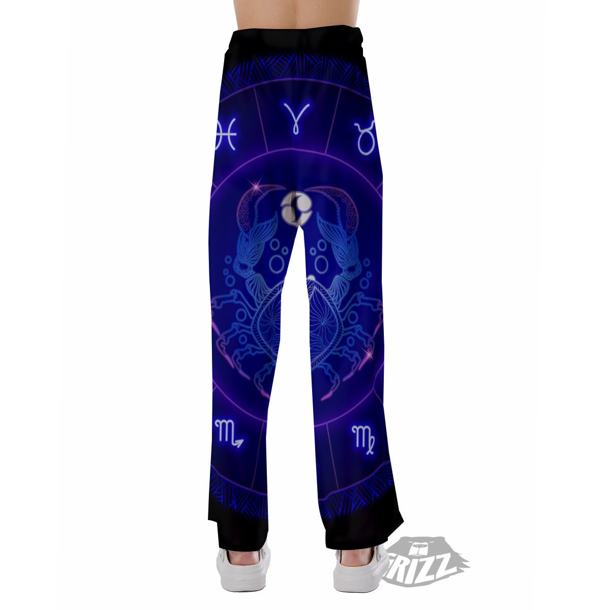 Zodiac Sign Dark Cancer Print Pajama Pants-grizzshop