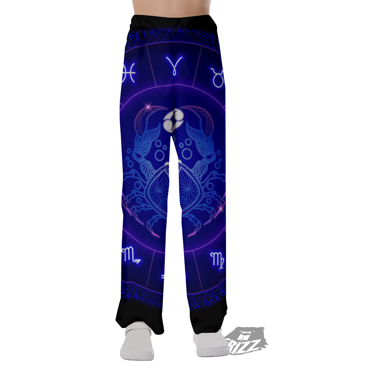 Zodiac Sign Dark Cancer Print Pajama Pants-grizzshop