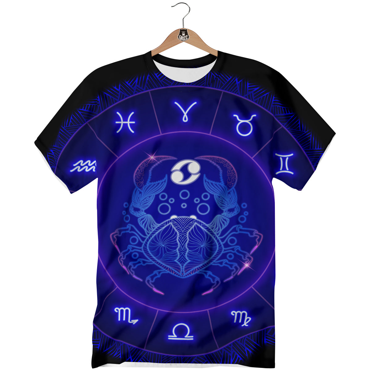 Zodiac Sign Dark Cancer Print T-Shirt-grizzshop