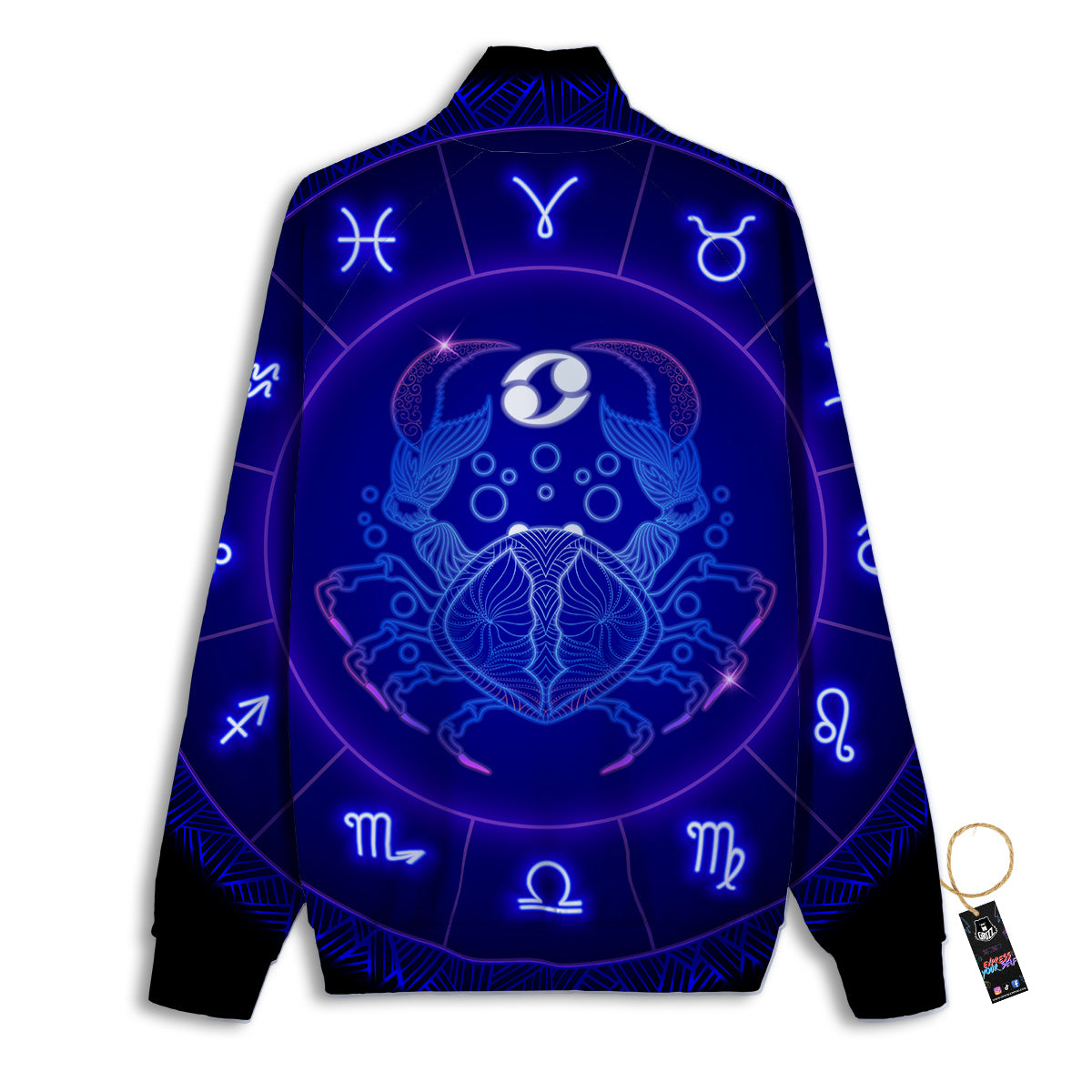 Zodiac Sign Dark Cancer Print Track Jacket-grizzshop