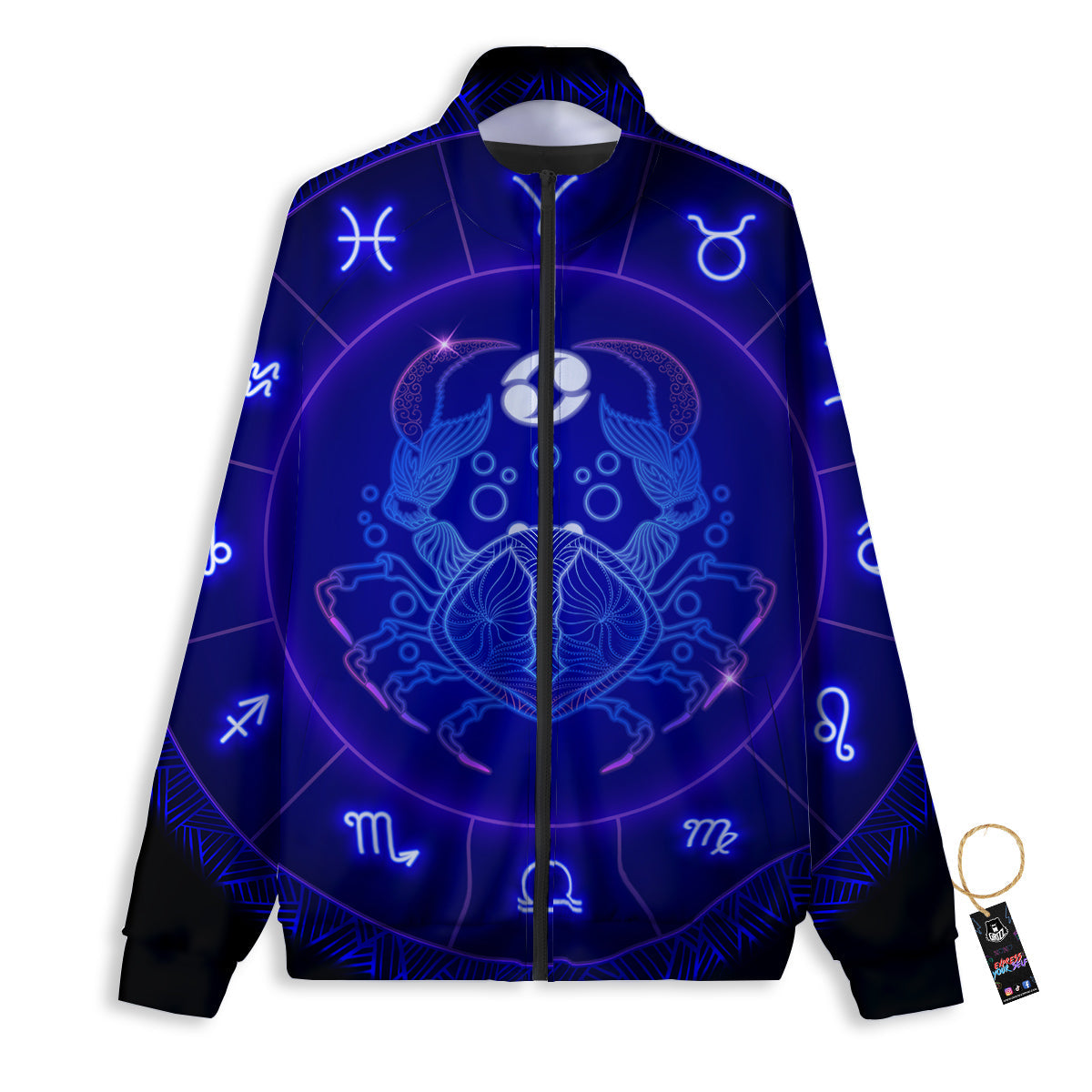 Zodiac Sign Dark Cancer Print Track Jacket-grizzshop