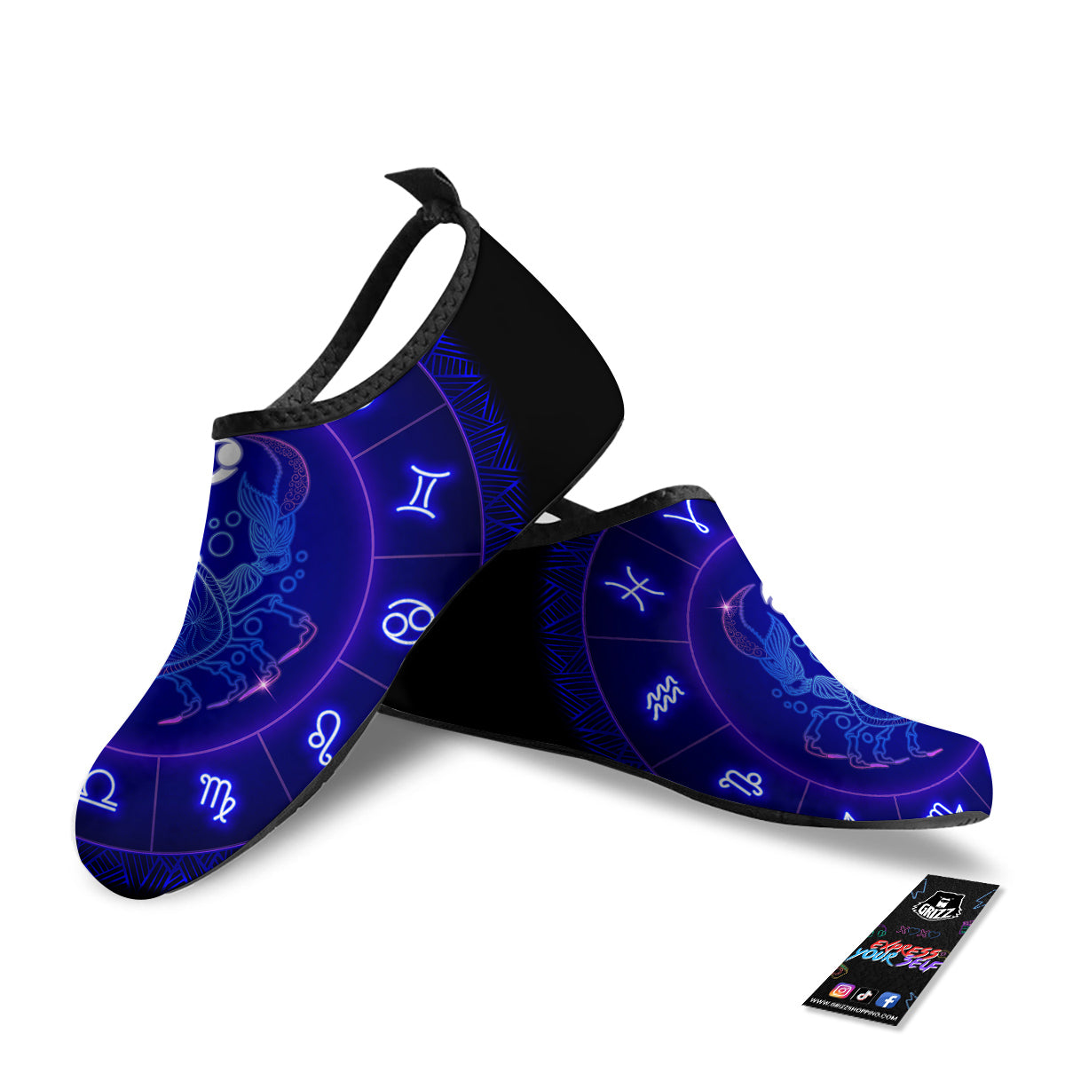Zodiac Sign Dark Cancer Print Water Shoes-grizzshop