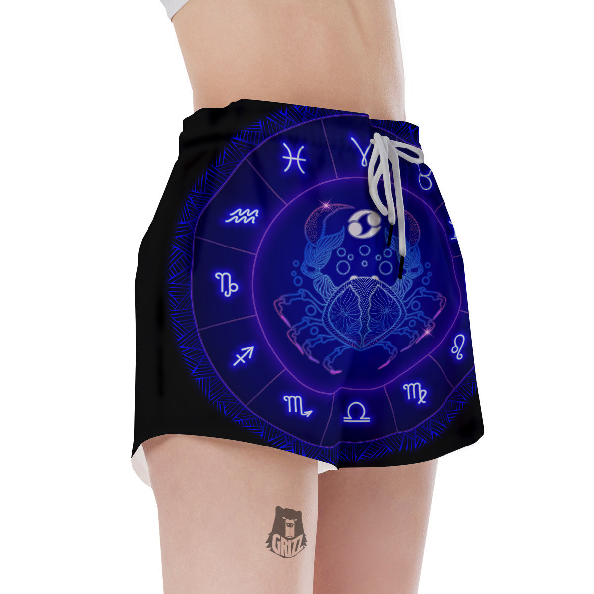 Zodiac Sign Dark Cancer Print Women's Shorts-grizzshop