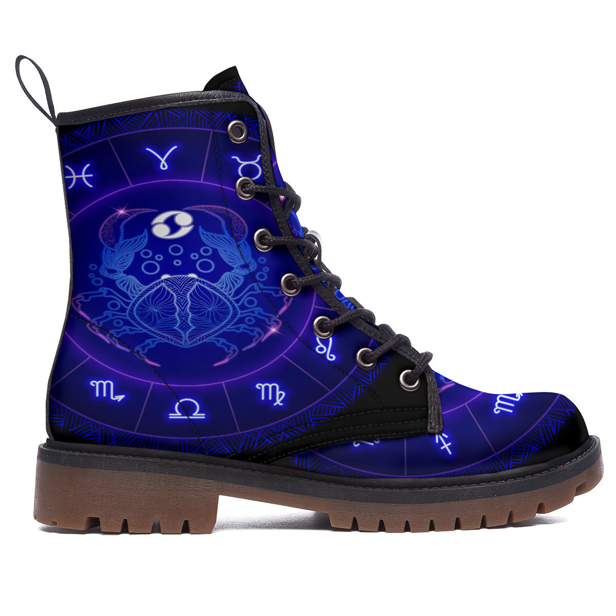 Zodiac Sign Dark Cancer Print Work Boots-grizzshop