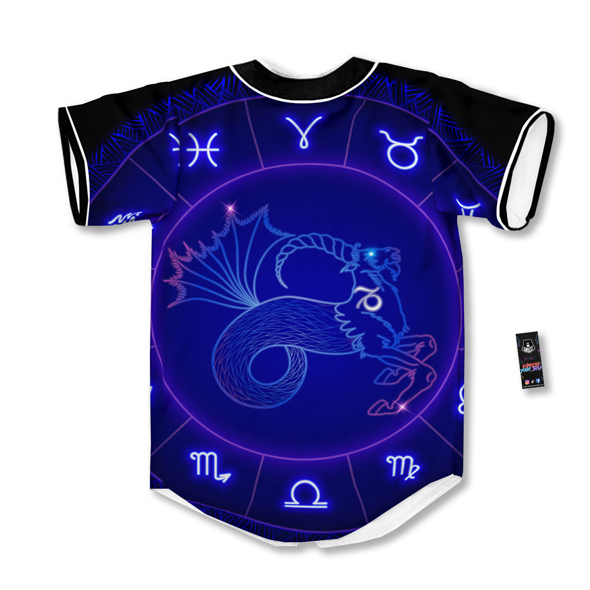 Zodiac Sign Dark Capricorn Print Baseball Jersey-grizzshop