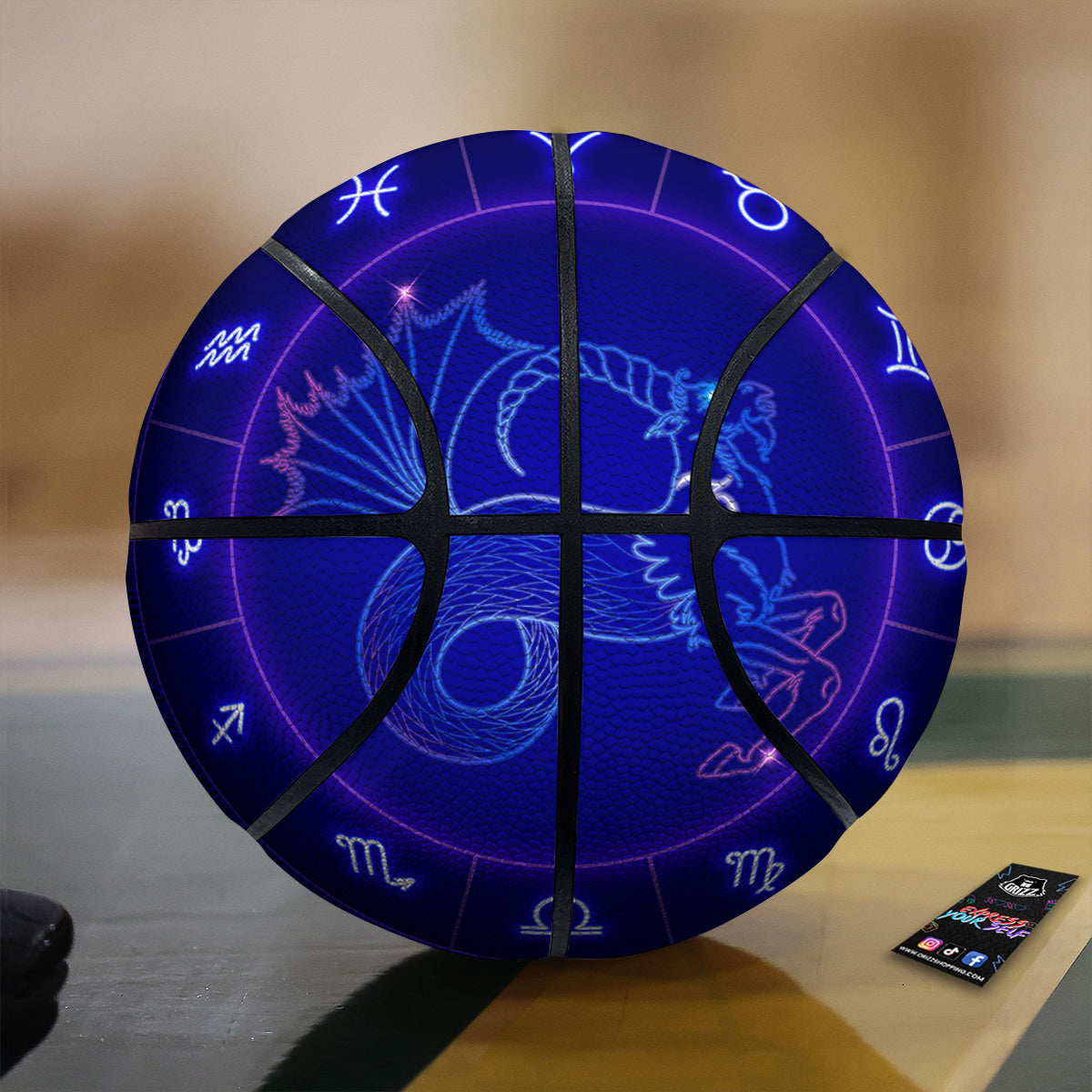 Zodiac Sign Dark Capricorn Print Basketball-grizzshop