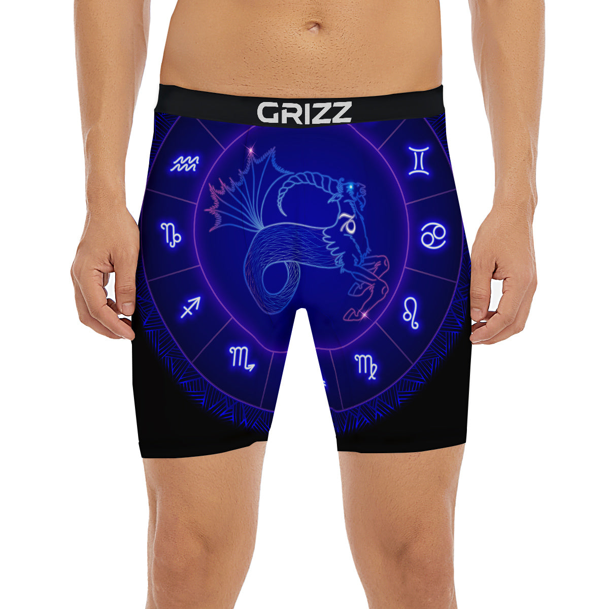 Zodiac Sign Dark Capricorn Print Boxer Briefs-grizzshop