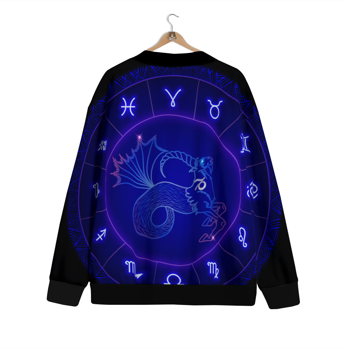 Zodiac Sign Dark Capricorn Print Cardigan-grizzshop