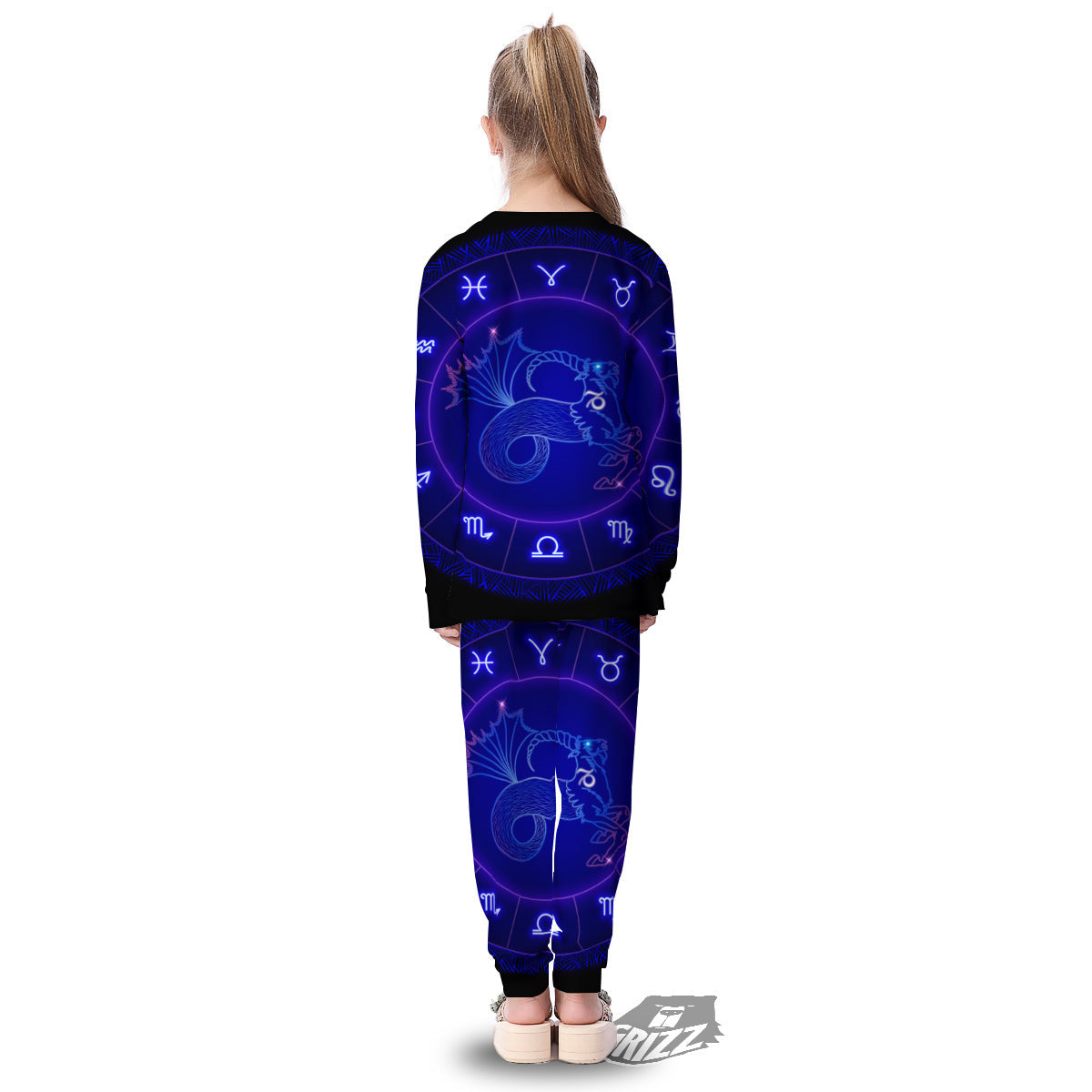 Zodiac Sign Dark Capricorn Print Kid's Pajamas-grizzshop