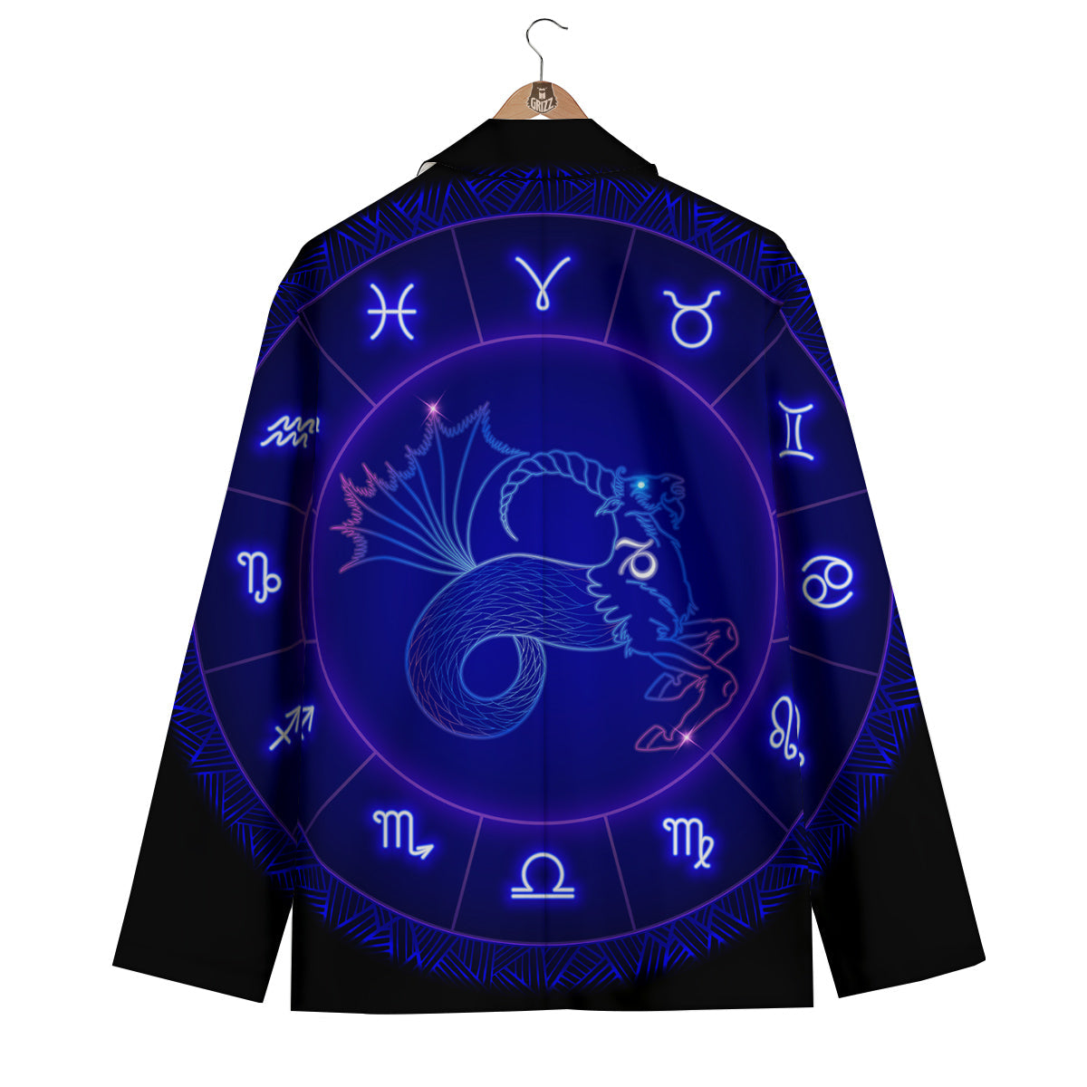 Zodiac Sign Dark Capricorn Print Men's Blazer-grizzshop