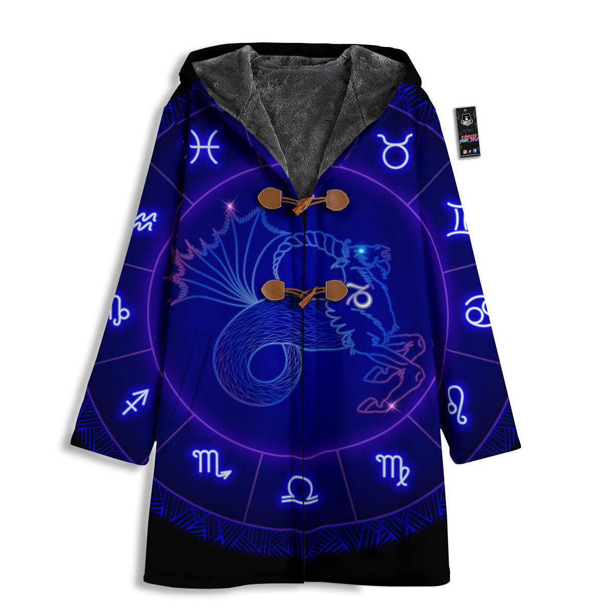 Zodiac Sign Dark Capricorn Print Men's Windbreaker Jacket-grizzshop