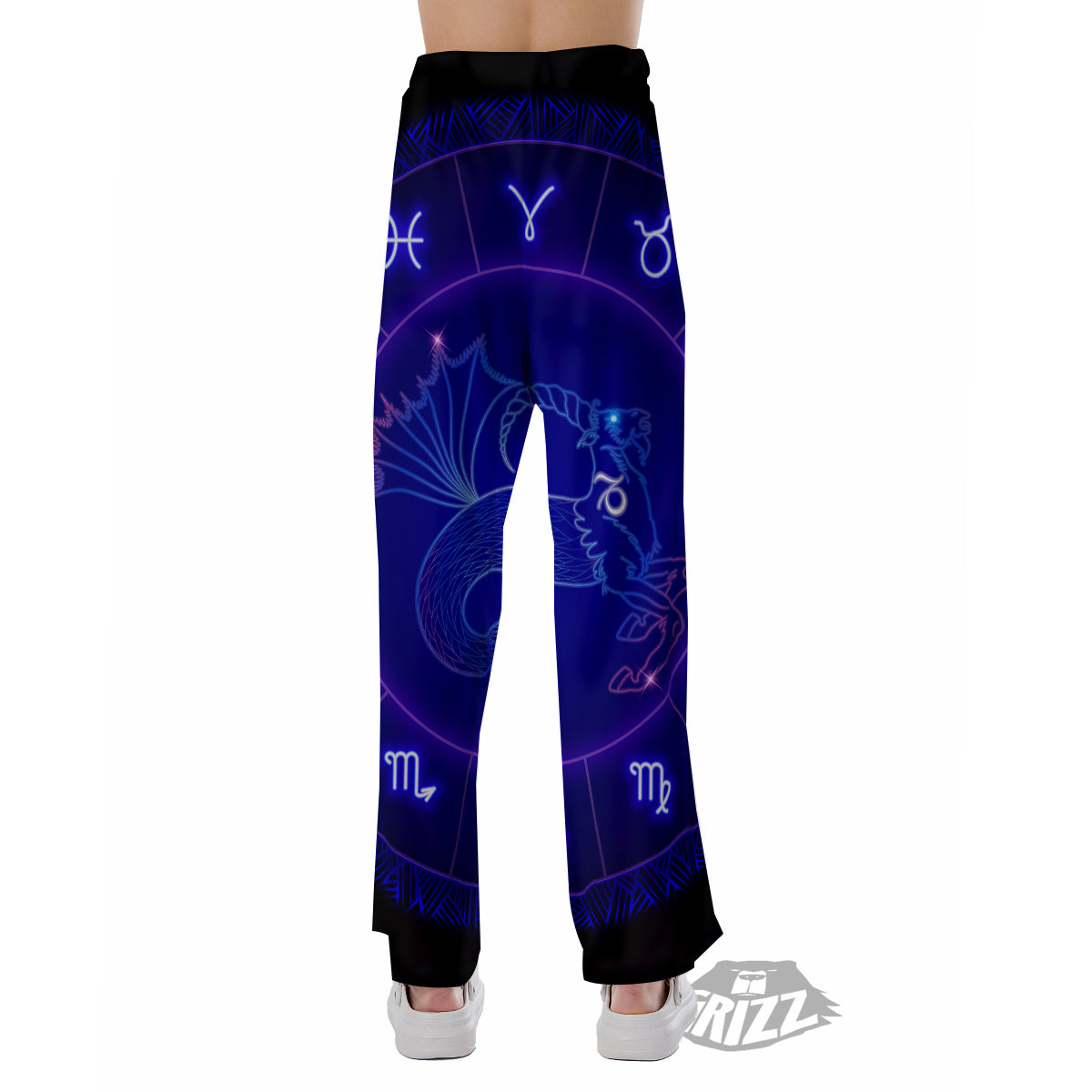 Zodiac Sign Dark Capricorn Print Pajama Pants-grizzshop