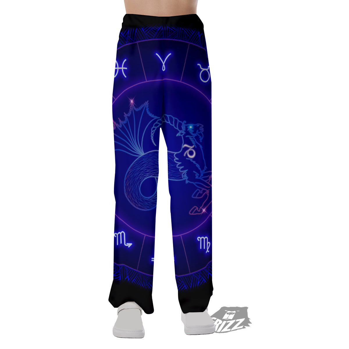 Zodiac Sign Dark Capricorn Print Pajama Pants-grizzshop