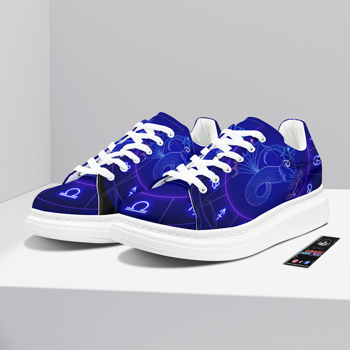 Zodiac Sign Dark Capricorn Print Platform Shoes-grizzshop