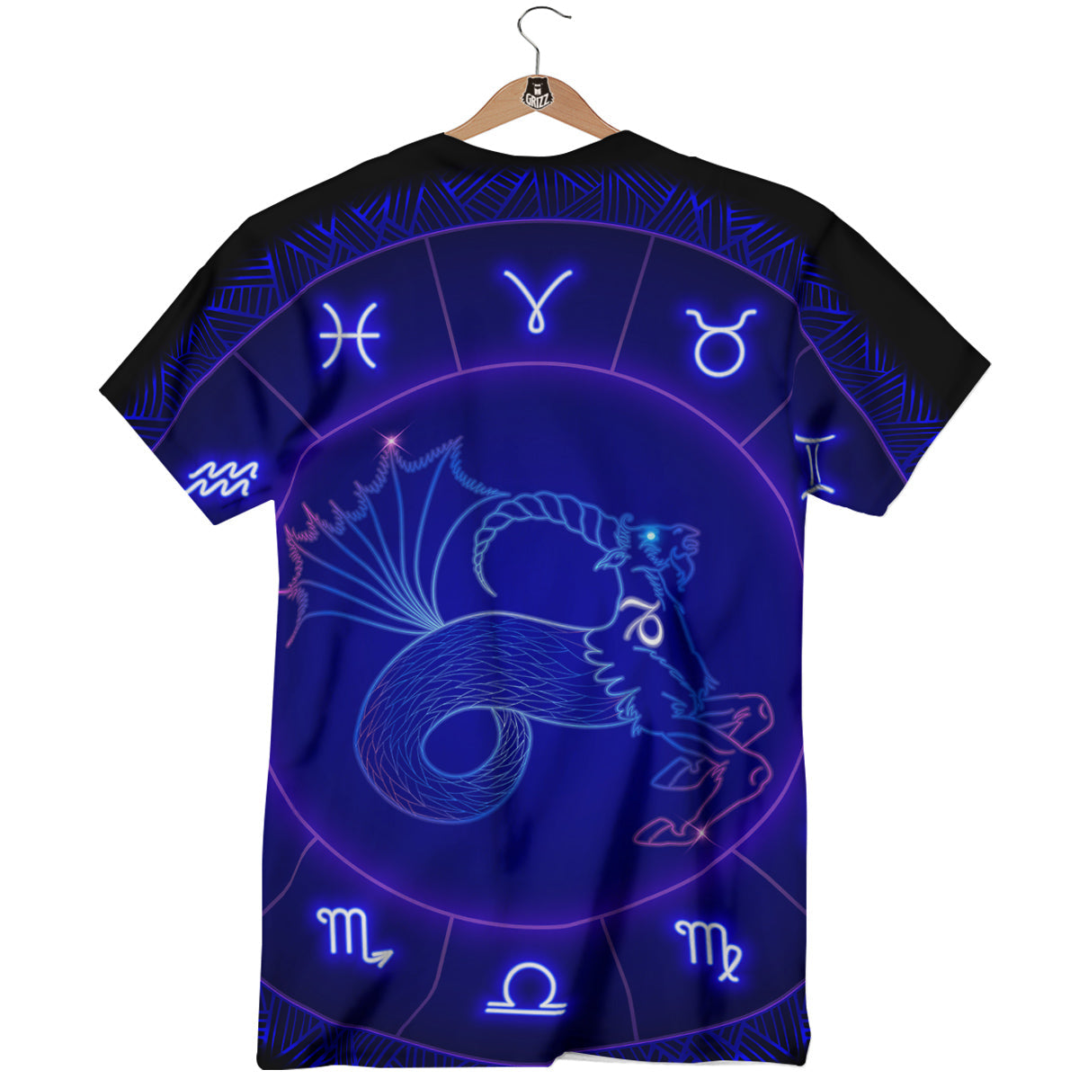 Zodiac Sign Dark Capricorn Print T-Shirt-grizzshop
