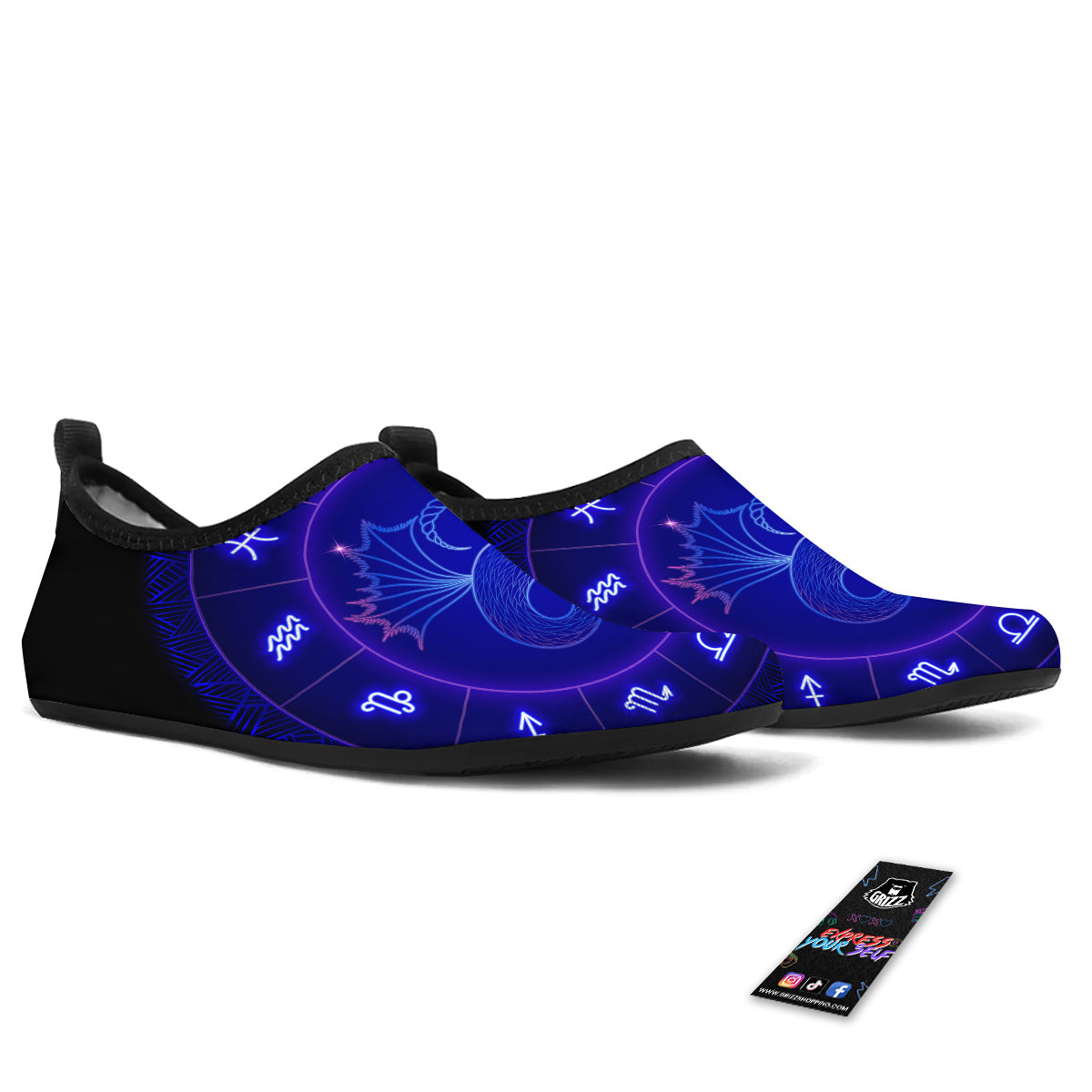 Zodiac Sign Dark Capricorn Print Water Shoes-grizzshop