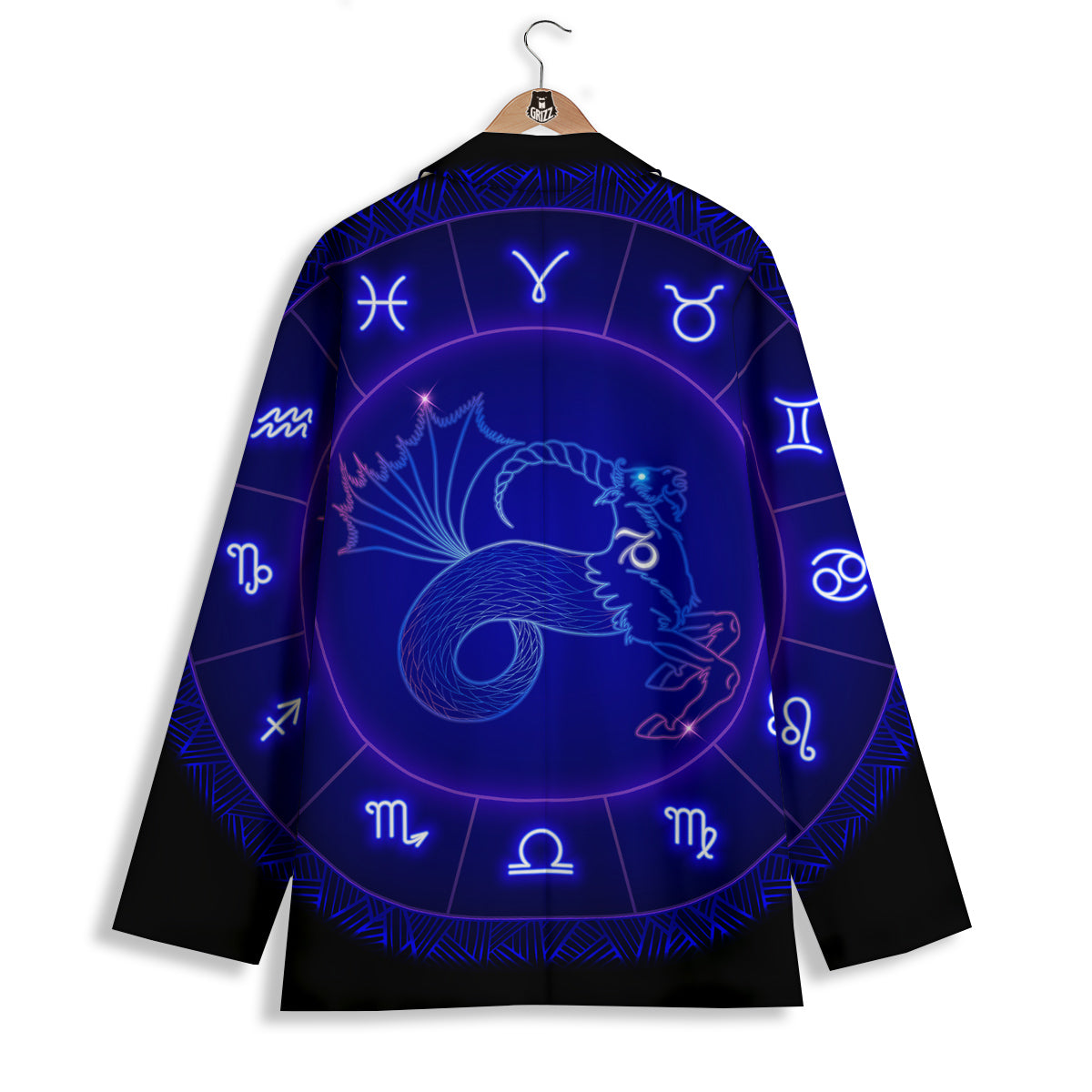 Zodiac Sign Dark Capricorn Print Women's Blazer-grizzshop