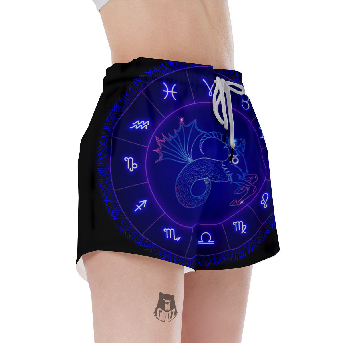 Zodiac Sign Dark Capricorn Print Women's Shorts-grizzshop