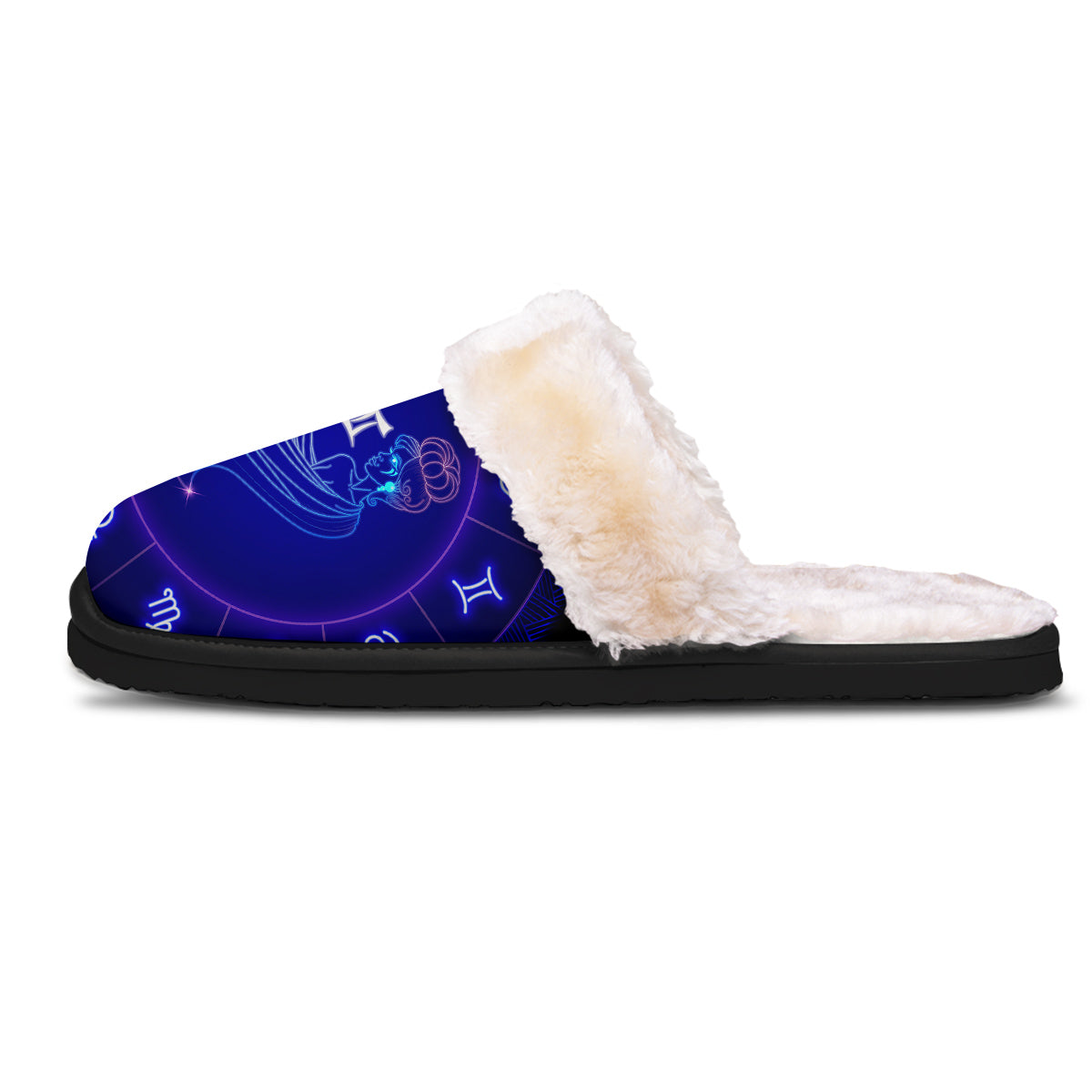 Zodiac Sign Dark Gemini Print Slippers-grizzshop