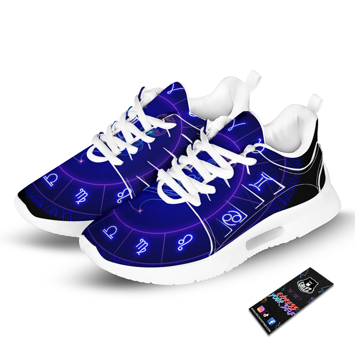 Zodiac Sign Dark Gemini Print Tennis Shoes-grizzshop