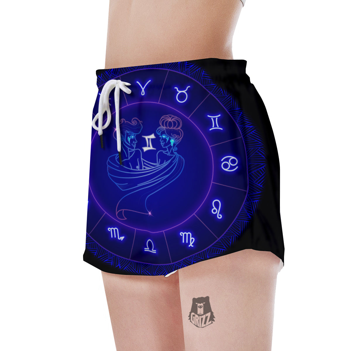 Zodiac Sign Dark Gemini Print Women's Shorts-grizzshop