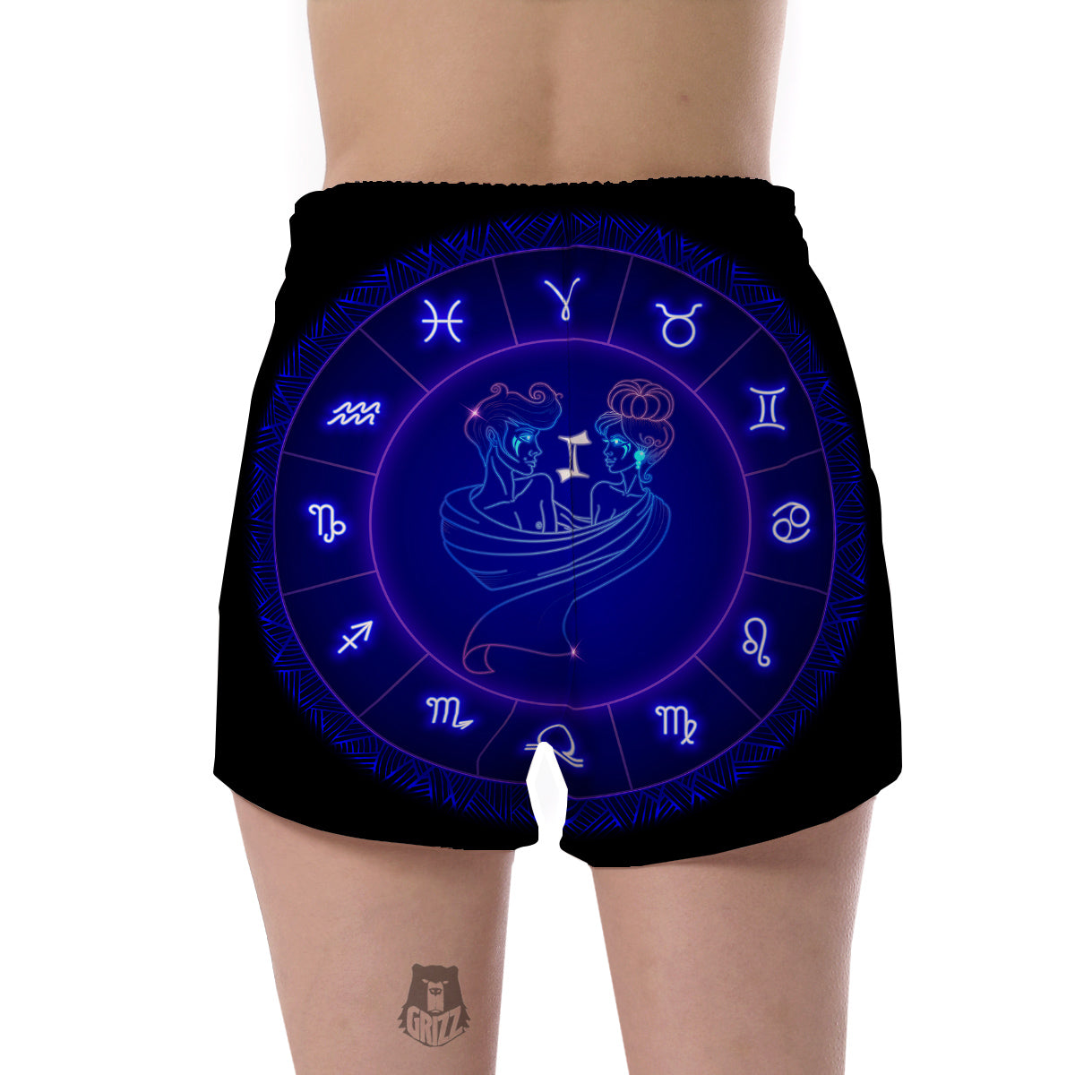 Zodiac Sign Dark Gemini Print Women's Shorts-grizzshop