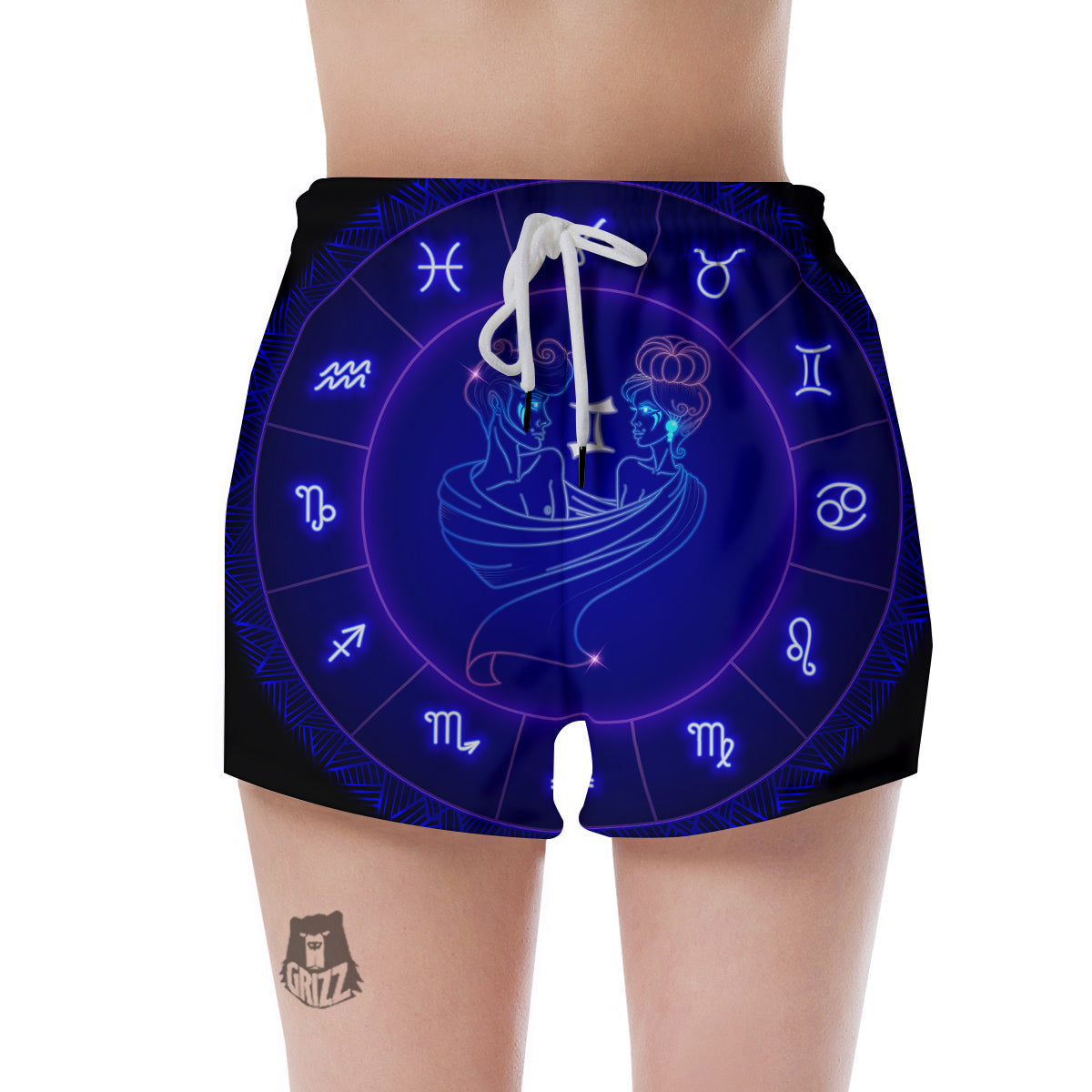 Zodiac Sign Dark Gemini Print Women's Shorts-grizzshop