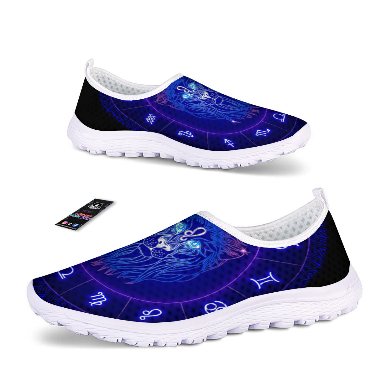 Zodiac Sign Dark Leo Print Nurse Shoes-grizzshop
