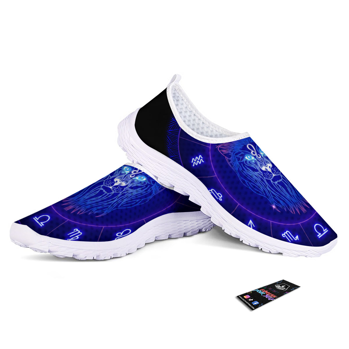 Zodiac Sign Dark Leo Print Nurse Shoes-grizzshop