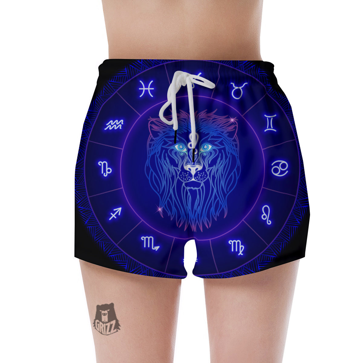 Zodiac Sign Dark Leo Print Women's Shorts-grizzshop