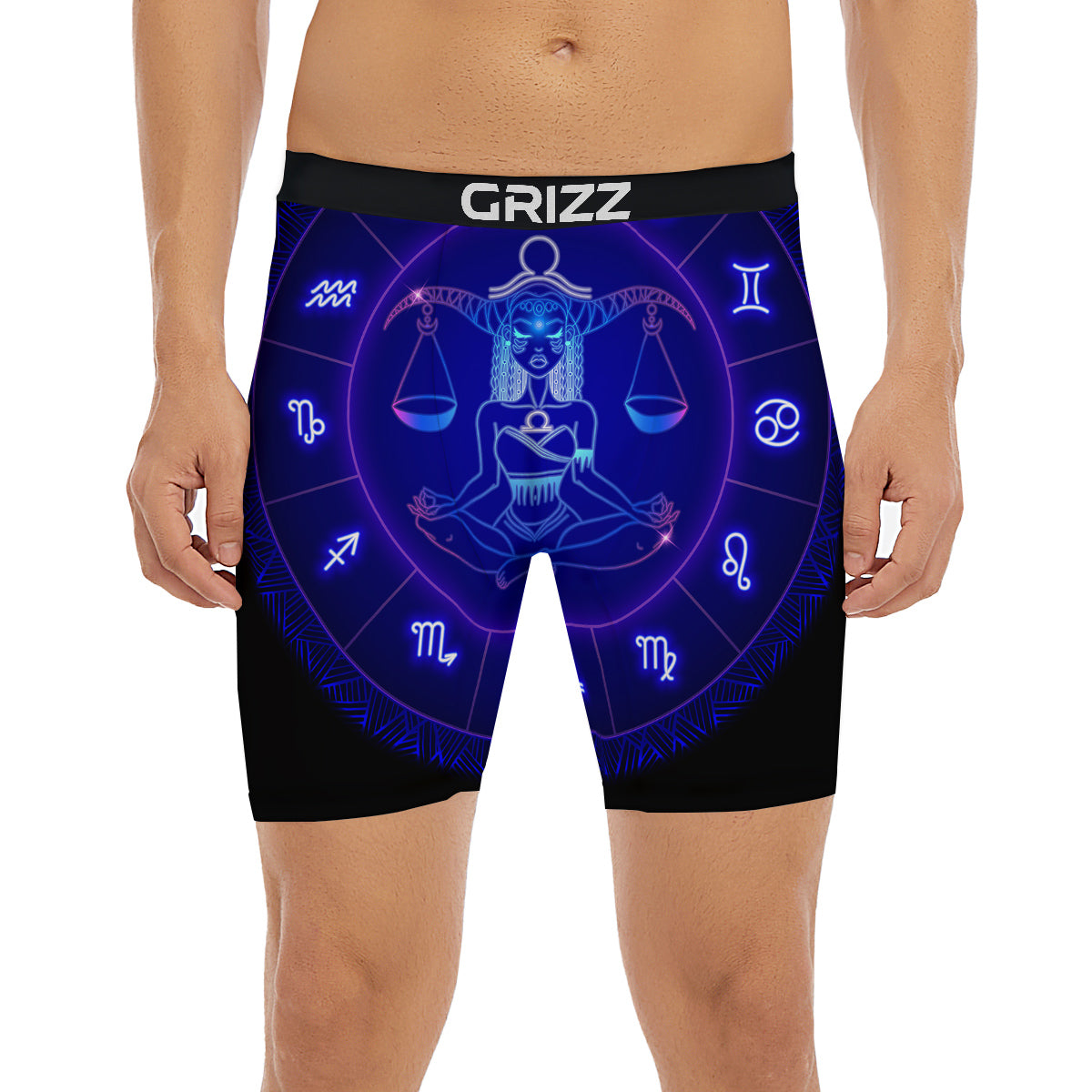 Zodiac Sign Dark Libra Print Boxer Briefs-grizzshop
