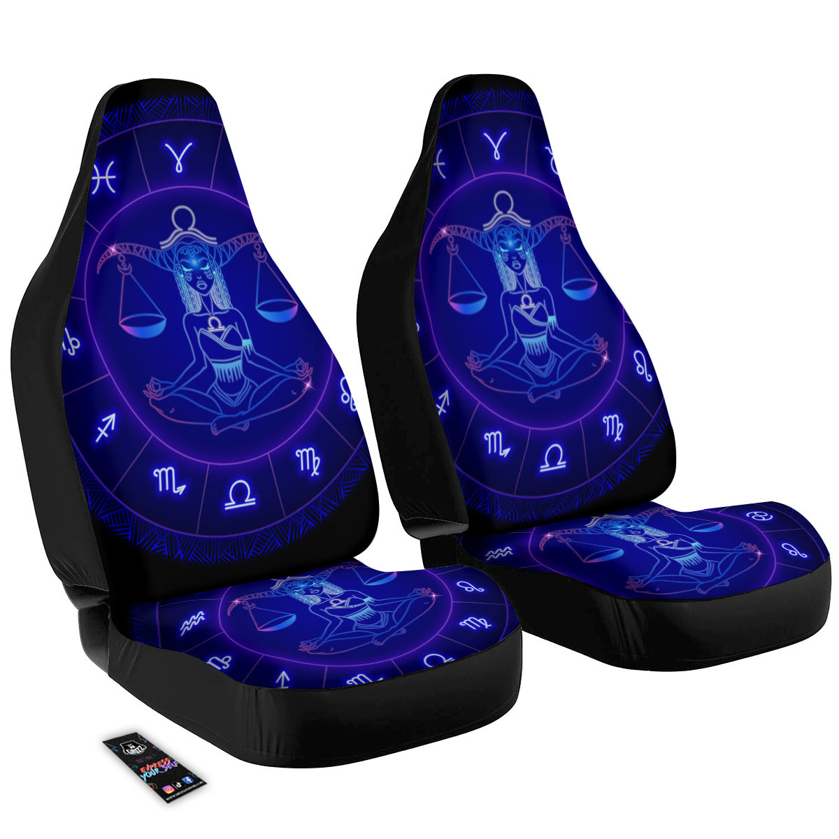 Zodiac Sign Dark Libra Print Car Seat Covers-grizzshop