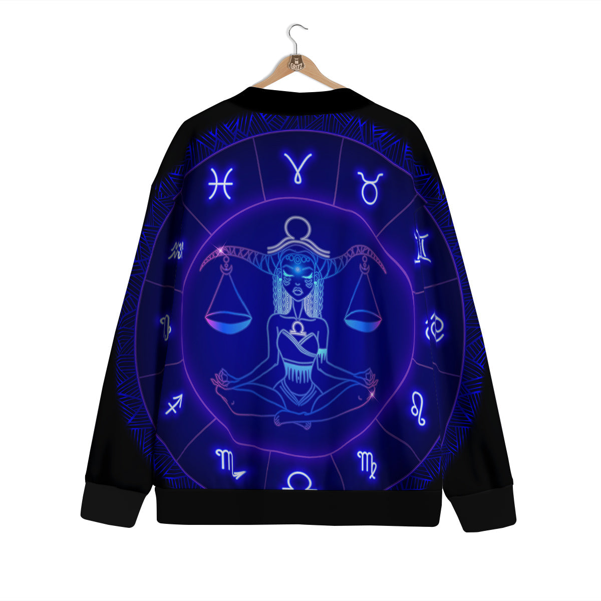 Zodiac Sign Dark Libra Print Cardigan-grizzshop
