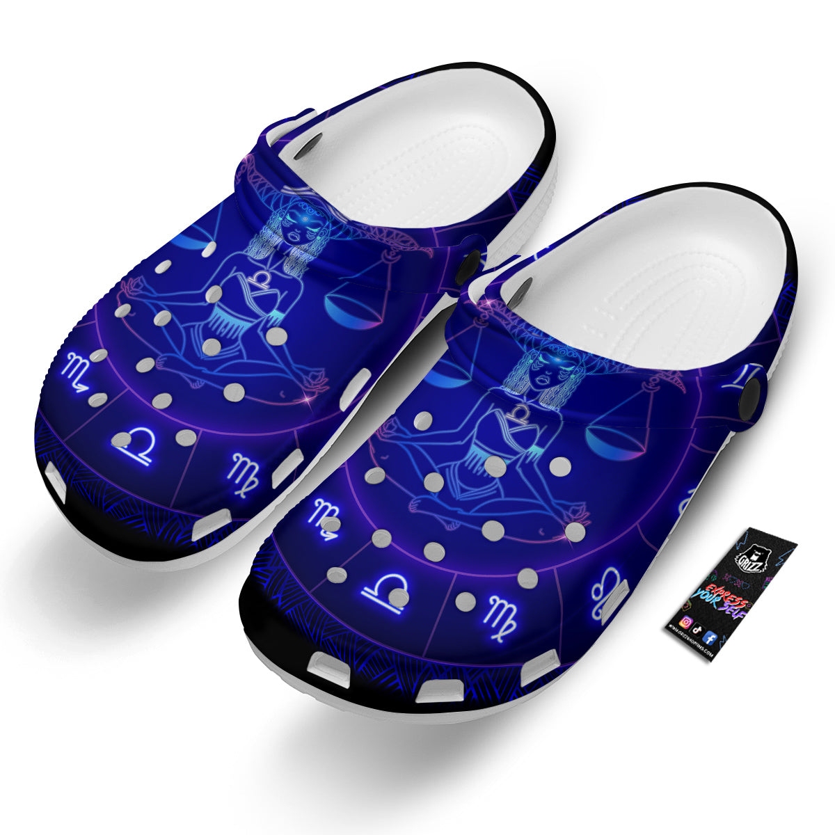 Zodiac Sign Dark Libra Print Clog-grizzshop