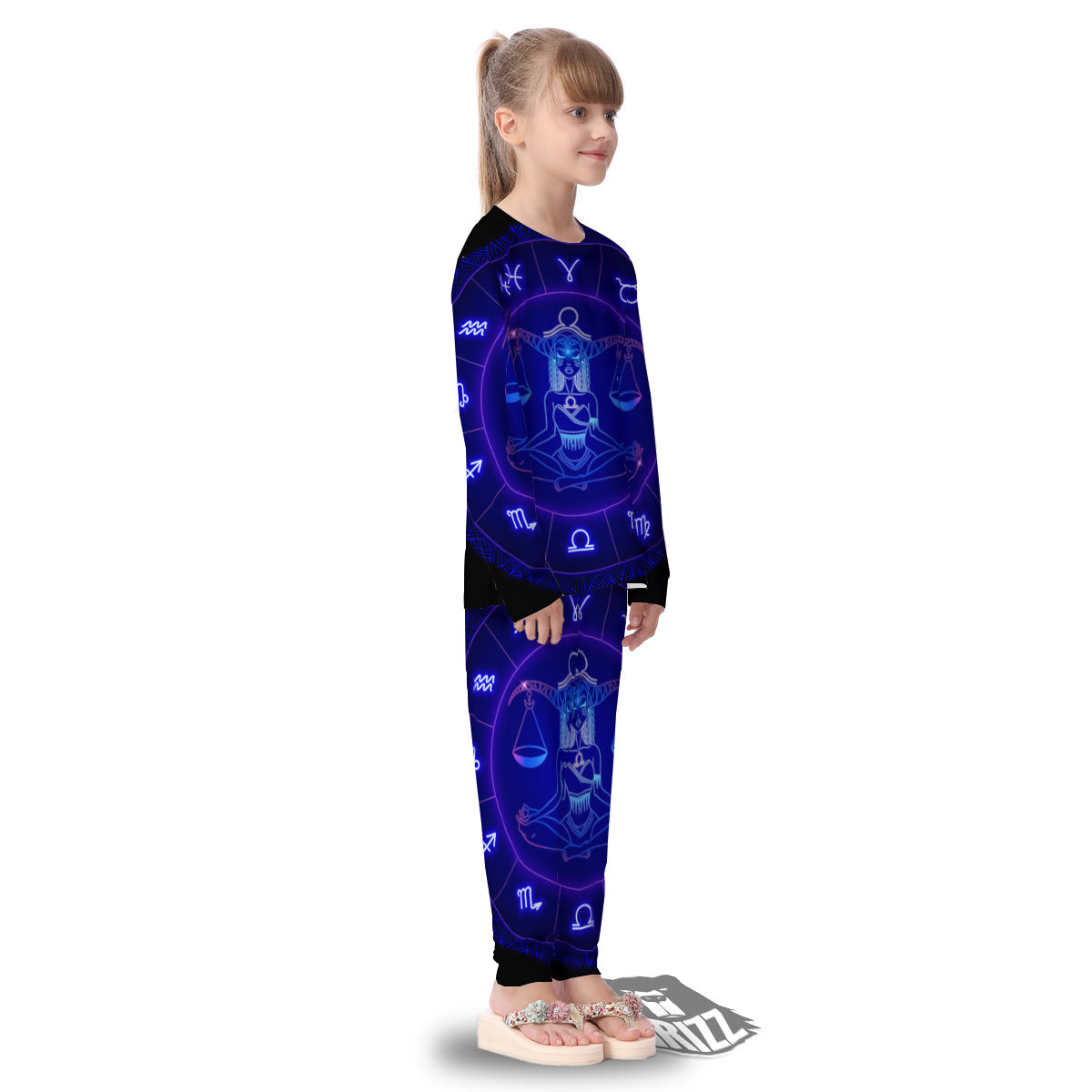 Zodiac Sign Dark Libra Print Kid's Pajamas-grizzshop