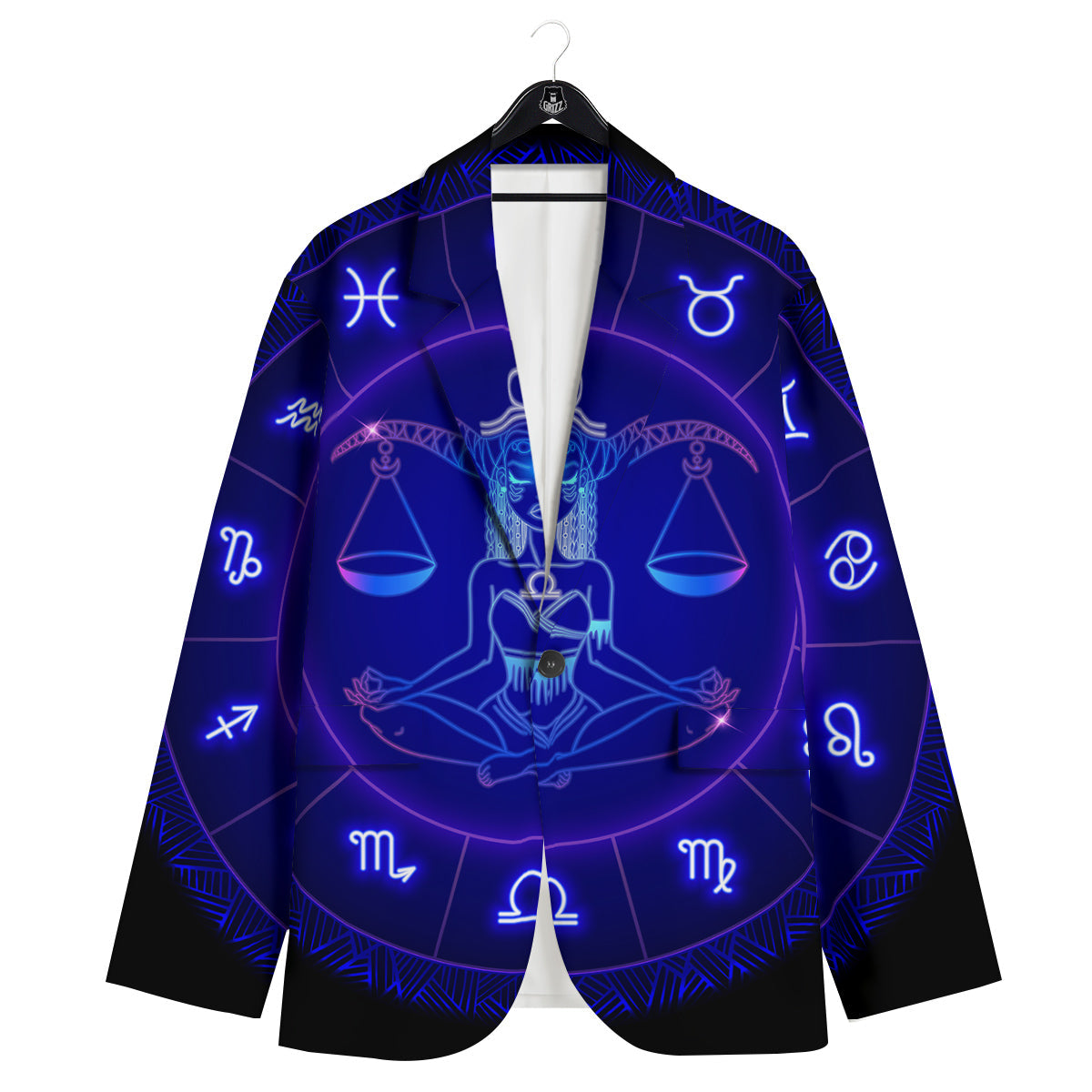 Zodiac Sign Dark Libra Print Men's Sport Coat-grizzshop