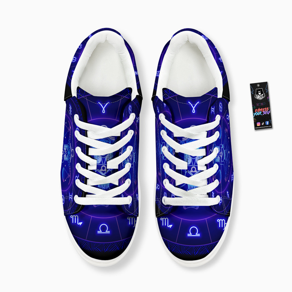 Zodiac Sign Dark Libra Print Platform Shoes-grizzshop