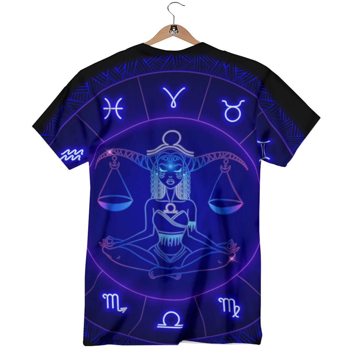 Zodiac Sign Dark Libra Print T-Shirt-grizzshop