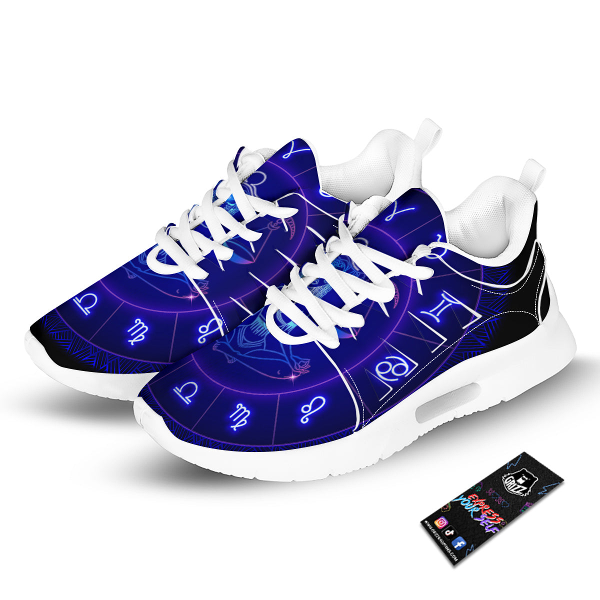 Zodiac Sign Dark Libra Print Tennis Shoes-grizzshop